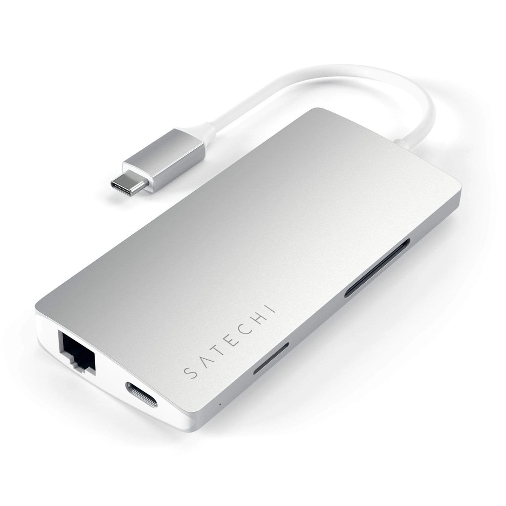 USB- концентратор Satechi Aluminum Multi-Port Adapter V2. Интерфейс USB-C,3 порта USB 3.0 1 порт 4К 